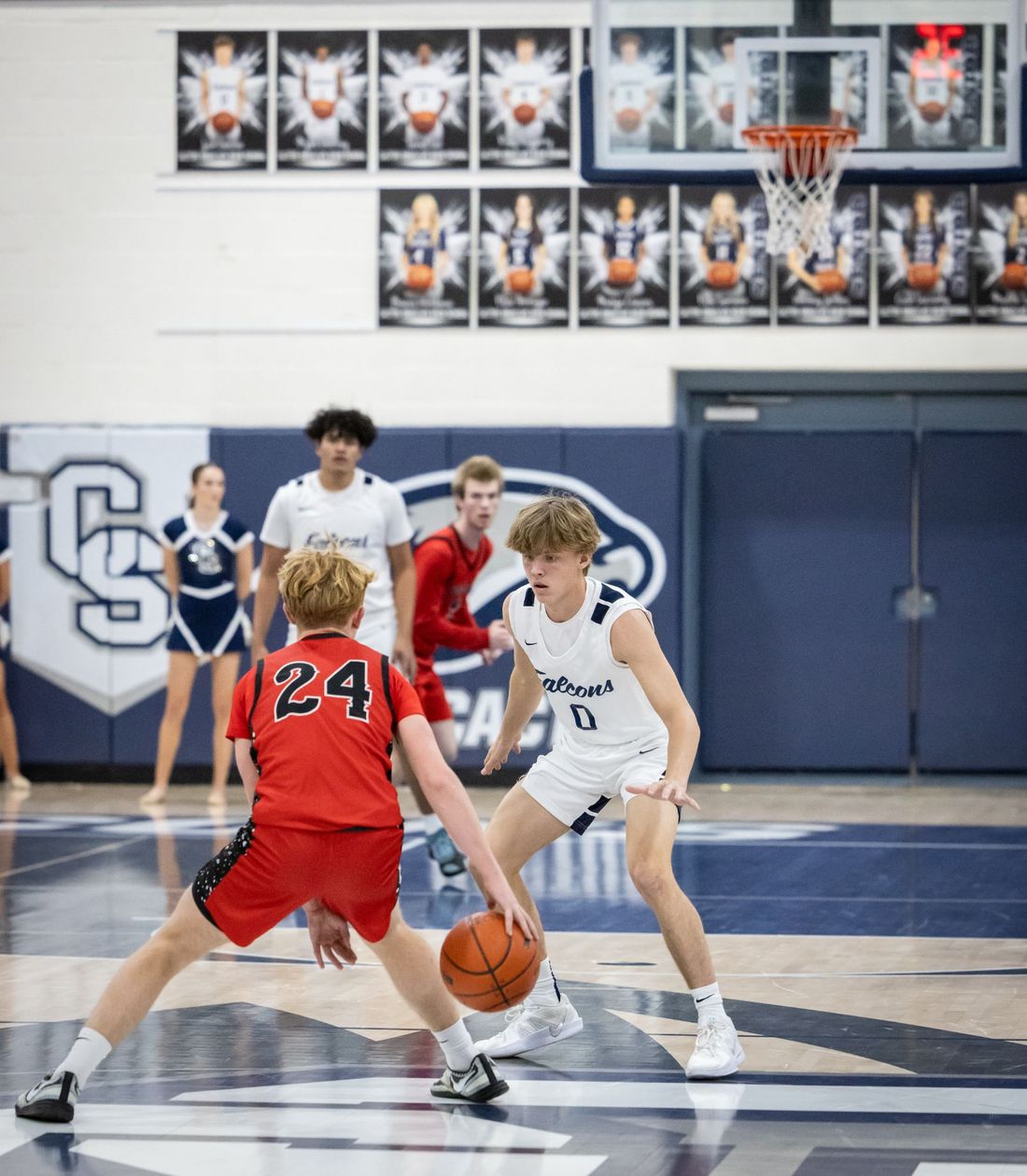 Jack Gaston guarding the ball handler